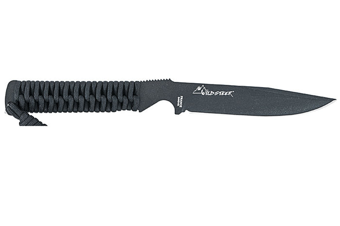 Couteau Wildsteer Wild Tech4 XL WT4XL3113 lame noire 11,5cm manche paracorde noire + étui en POM