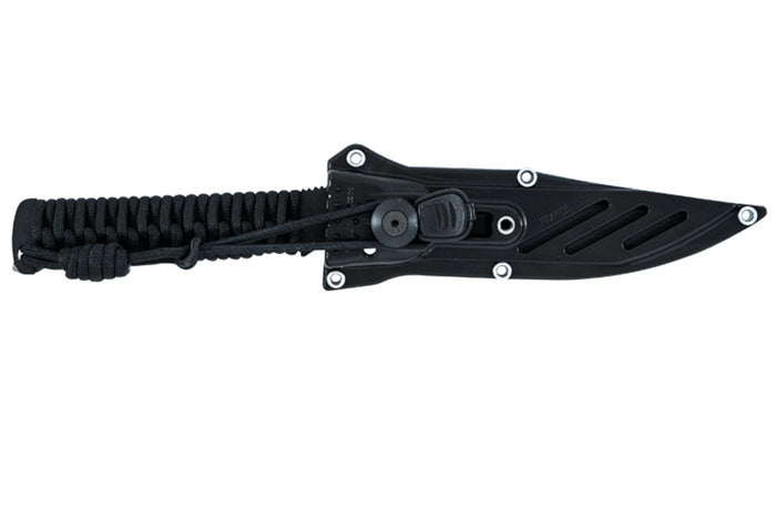Couteau Wildsteer Wild Tech4 XL WT4XL3113 lame noire 11,5cm manche paracorde noire + étui en POM