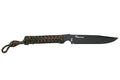 Couteau Wildsteer Wild Tech4 XL WT4XL3116 lame noire 11,5cm manche paracorde Woodland Camo + étui en POM