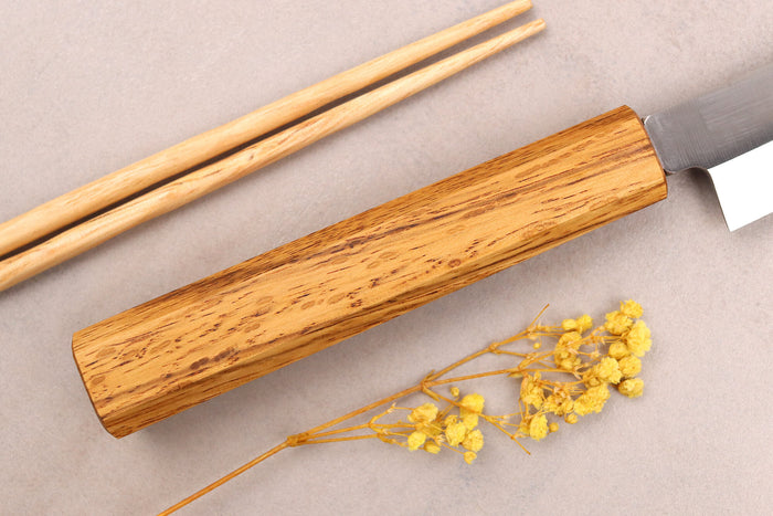 Couteau yanagiba 21cm artisanal japonais Tsunehisa AUS-8 manche en chêne