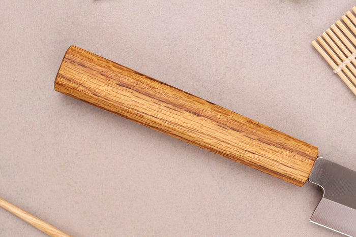 Couteau yanagiba 24cm artisanal japonais Tsunehisa AUS-8 manche en chêne