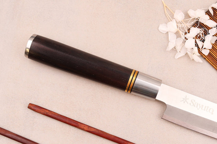Couteau yanagiba 24cm Sayuto Ebène 7Cr manche en ébène