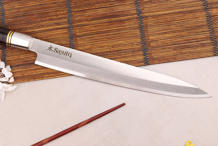 Couteau yanagiba 24cm Sayuto Ebène 7Cr manche en ébène