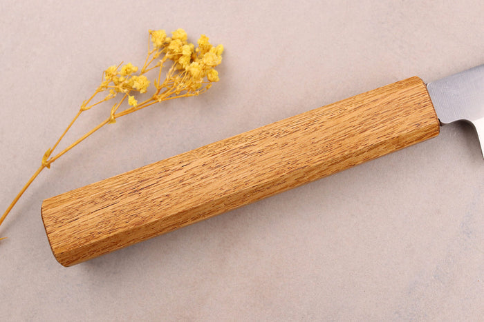 Couteau yanagiba 27cm artisanal japonais Tsunehisa AUS-8 manche en chêne