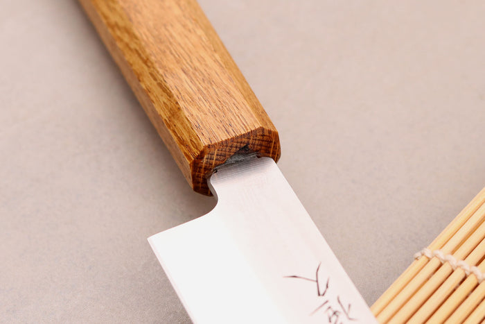 Couteau yanagiba 27cm artisanal japonais Tsunehisa AUS-8 manche en chêne
