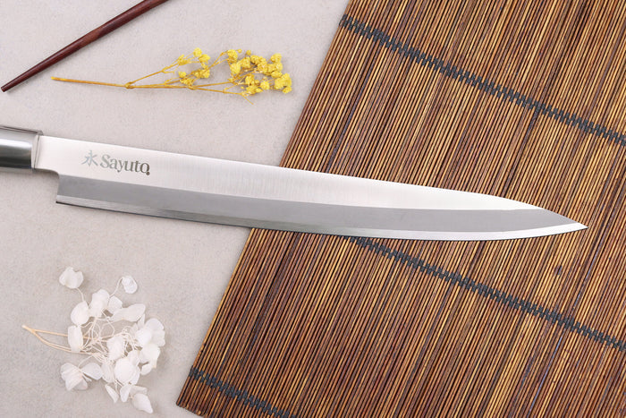 Couteau yanagiba 27cm Sayuto Ebène 7Cr manche en ébène