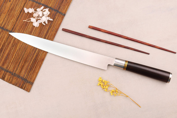 Couteau yanagiba 27cm Sayuto Ebène 7Cr manche en ébène