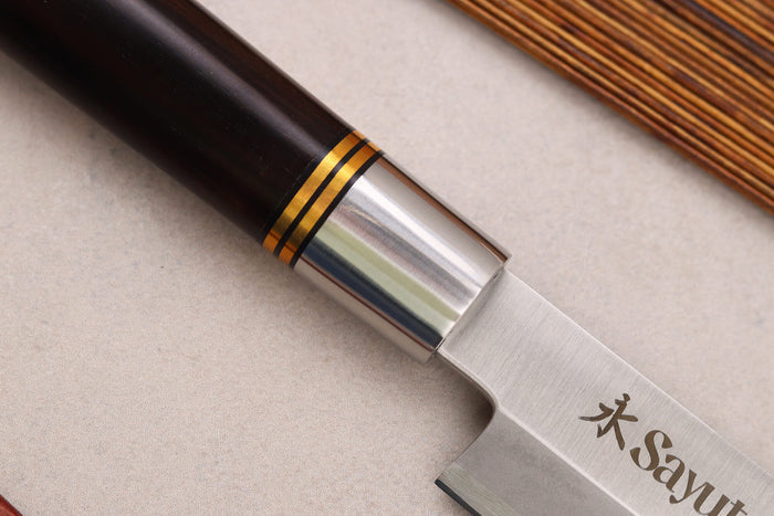 Couteau yanagiba 27cm Sayuto Ebène 7Cr manche en ébène