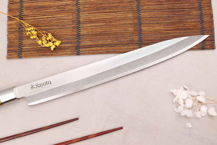 Couteau yanagiba 30cm Sayuto Ebène 7Cr manche en ébène