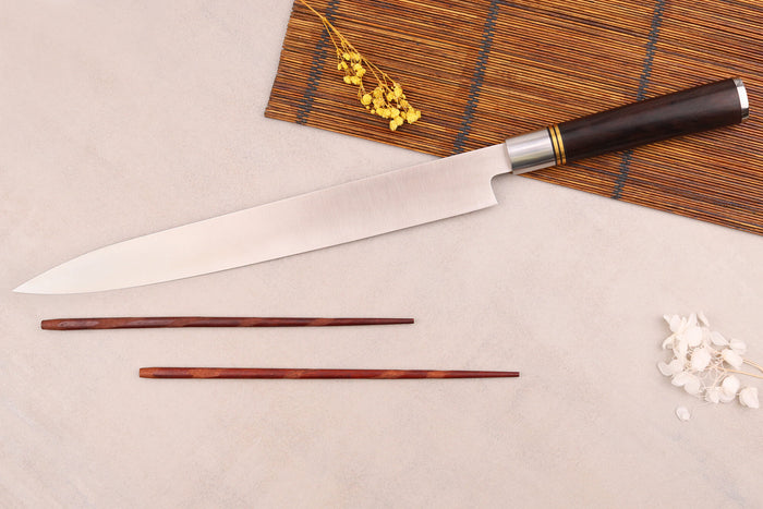 Couteau yanagiba 30cm Sayuto Ebène 7Cr manche en ébène