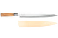 Couteau yanagiba 30cm Wusaki Olive 7Cr manche en olivier + saya