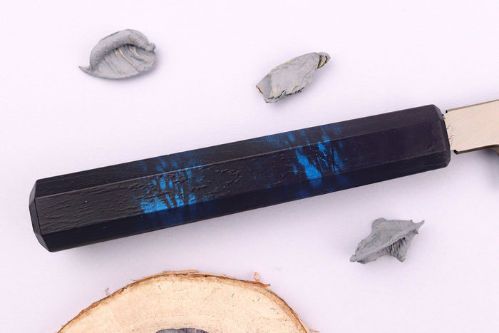 Couteau yanagiba japonais 27cm Sakai Takayuki Nanairo manche en résine laqué bleu