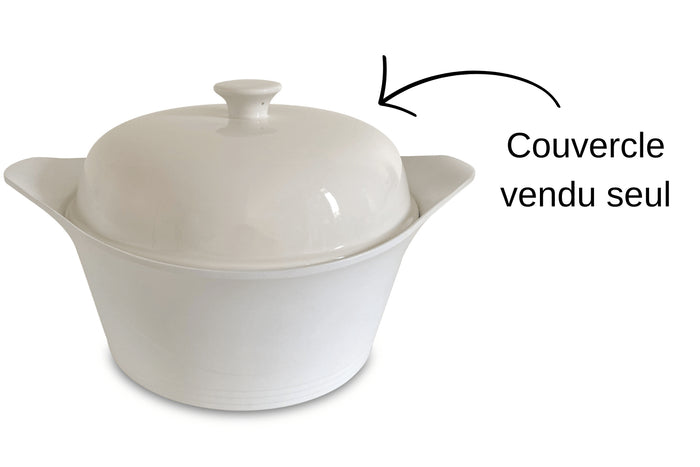 Couvercle à pain pour cocotte Cookut 24cm en céramique blanche