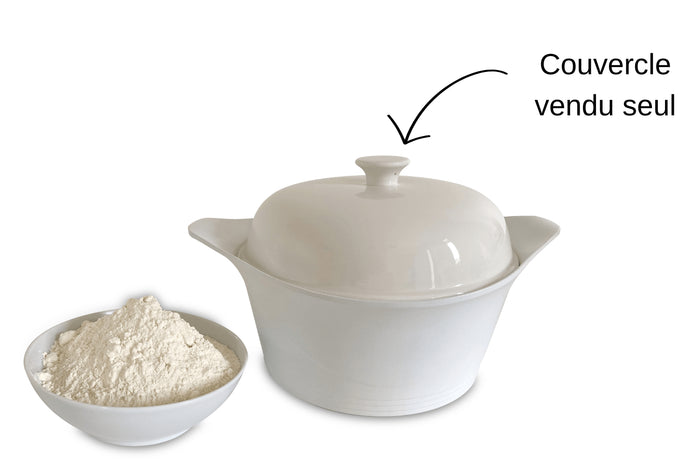 Couvercle à pain pour cocotte Cookut 24cm en céramique blanche