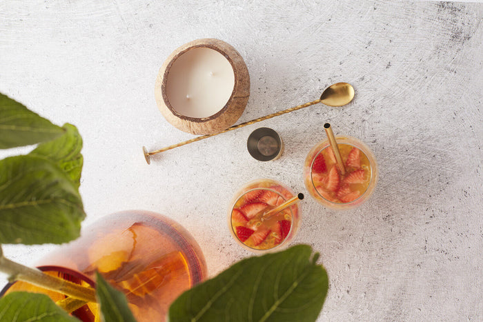 Cuillère à cocktail Point Virgule 26,5cm en inox doré
