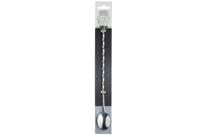 Cuillère à mélanger BarCraft manche torsadé et disque en acier inoxydable 28cm