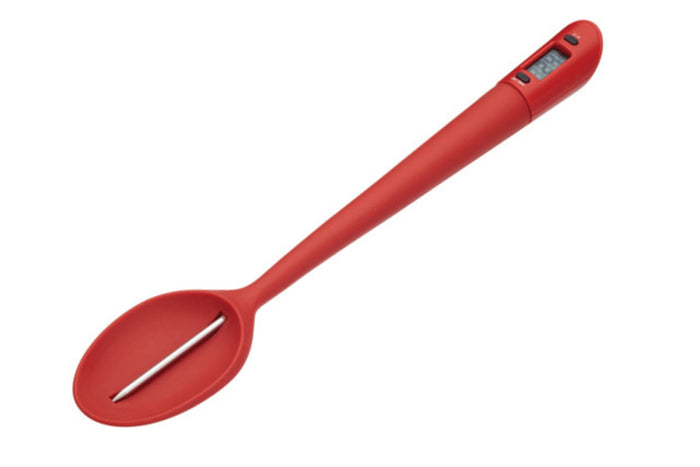 Cuillère-thermomètre KitchenCraft Home Made en silicone rouge