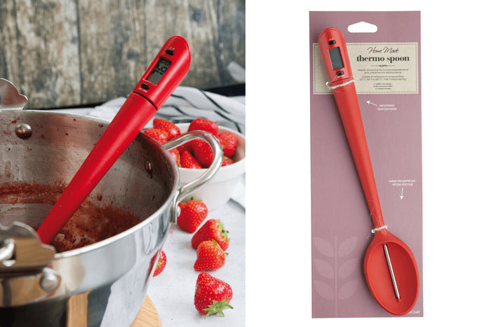 Cuillère-thermomètre KitchenCraft Home Made en silicone rouge