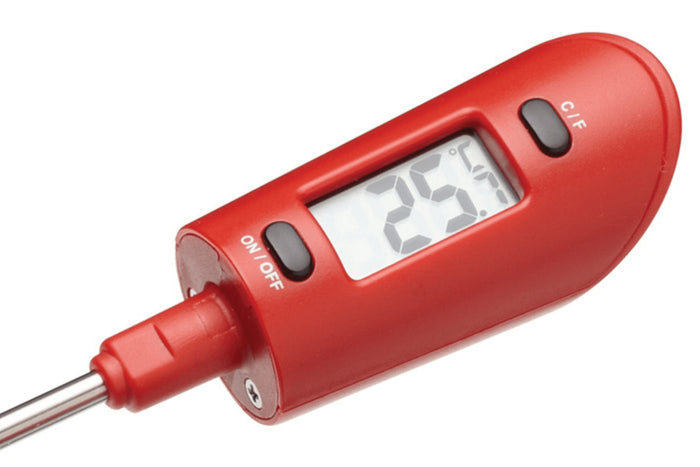 Cuillère-thermomètre KitchenCraft Home Made en silicone rouge