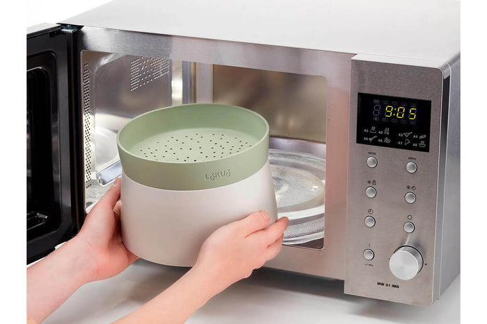 Cuiseur à riz et céréales rapide Lékué Quick Quinoa & Rice Cooker en silicone platinum