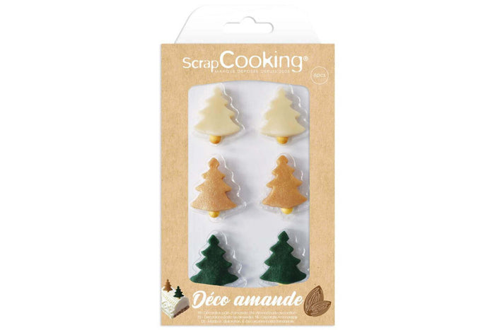 Décors Scrapcooking Sapins de Noël en pâte d'amande
