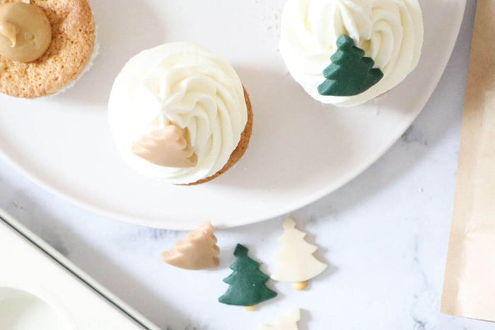 Décors Scrapcooking Sapins de Noël en pâte d'amande