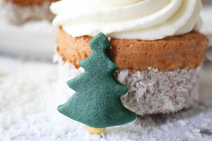 Décors Scrapcooking Sapins de Noël en pâte d'amande