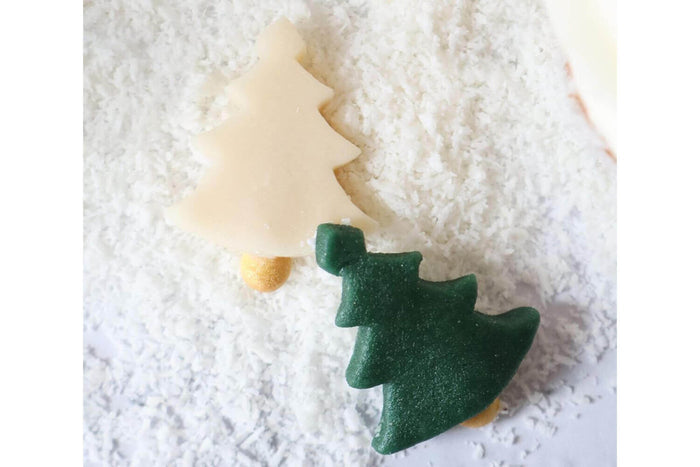 Décors Scrapcooking Sapins de Noël en pâte d'amande