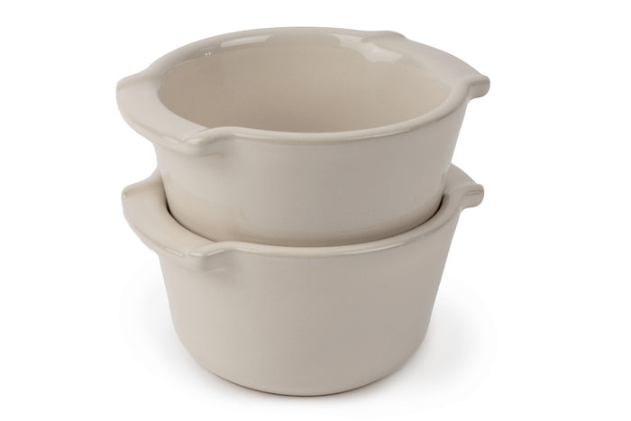Duo ramequins Peugeot Appolia en céramique écru diamètre 11cm