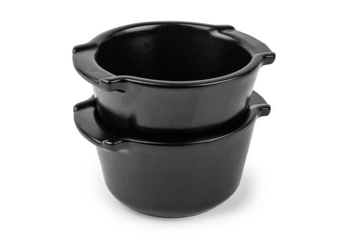 Duo ramequins Peugeot Appolia en céramique noir satin diamètre 11cm