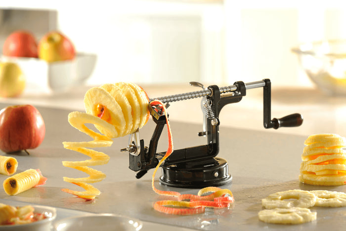 Éplucheur de pommes 3 en 1 Gefu Delicio en aluminium et acier inox