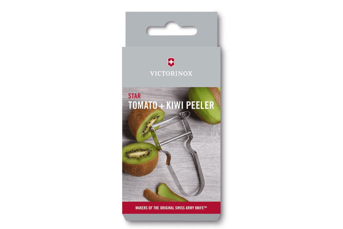 Éplucheur STAR Victorinox tout inox lame dentelée double tranchant