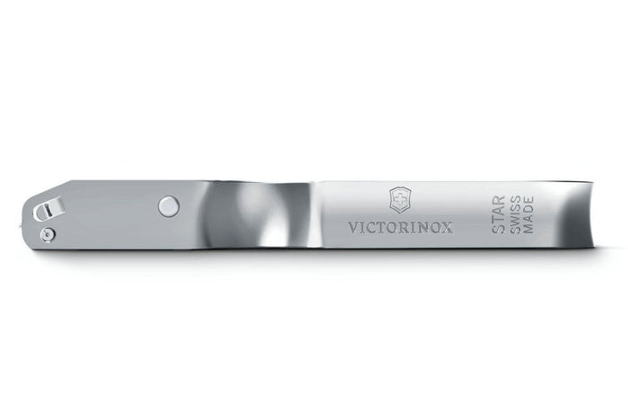 Éplucheur STAR Victorinox tout inox lame dentelée double tranchant