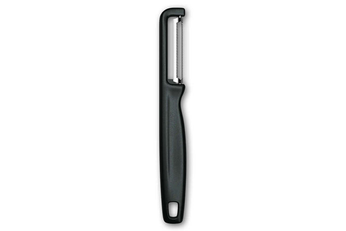 Eplucheur Victorinox Iota à lame dentée et manche noir