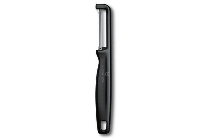 Eplucheur Victorinox Iota à lame dentée et manche noir