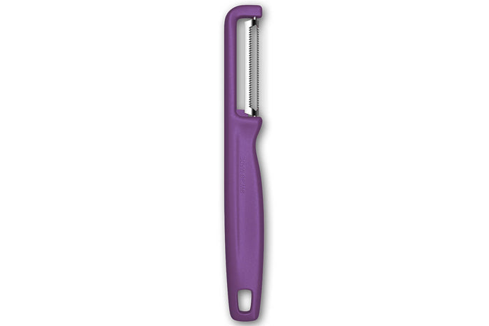 Éplucheur Victorinox Iota à lame dentée et manche violet
