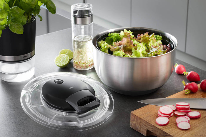 Essoreuse à salade Gefu Pullit en acier inoxydable - 25cm