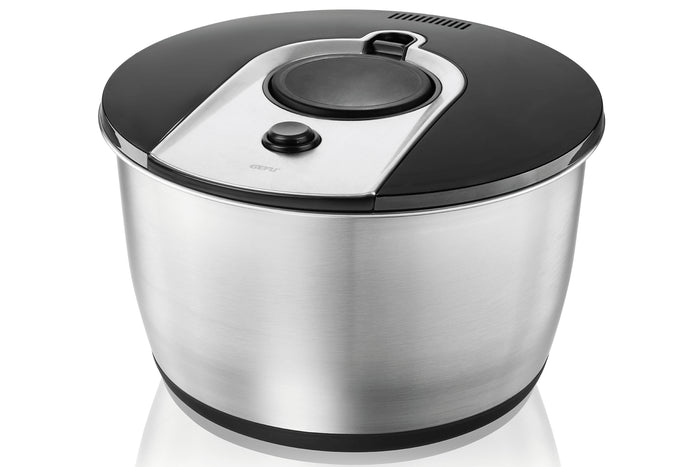 Essoreuse à salade Gefu PUSH IT en acier inoxydable 5L