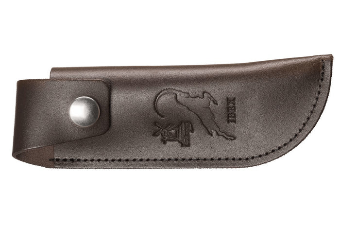 Etui artisanal Windmühlenmesser pour couteaux Ibex 100 en cuir de vachette marron 16cm