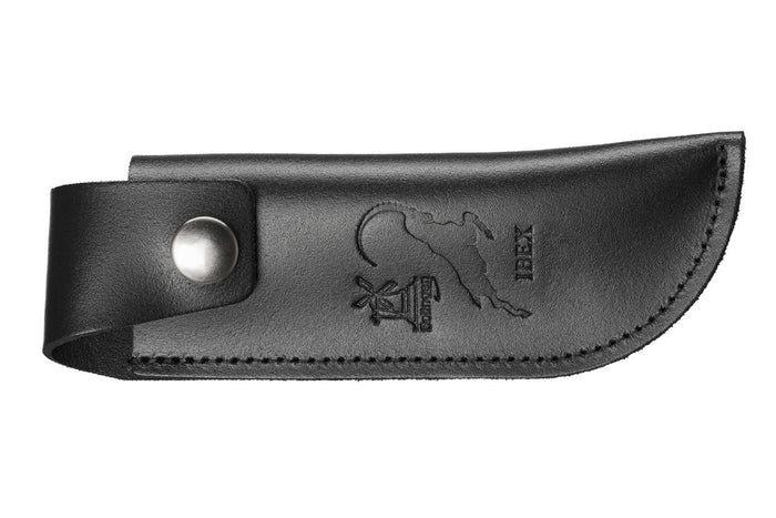 Etui artisanal Windmühlenmesser pour couteaux Ibex 100 en cuir de vachette noir 16cm