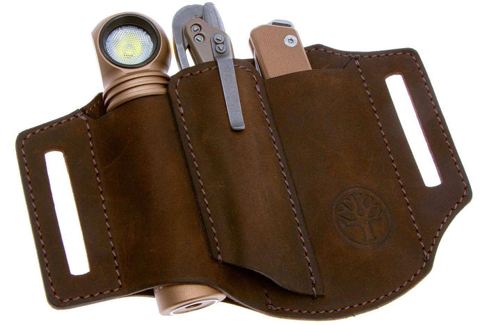 Étui Böker Nubuck Ed-Three 09BO296 en cuir marron 3 compartiments