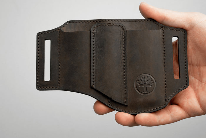 Étui Böker Nubuck Ed-Three 09BO296 en cuir marron 3 compartiments