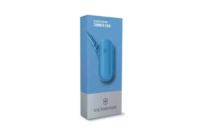 Etui cuir bleu Victorinox Summer Rain pour couteaux suisses 7cm