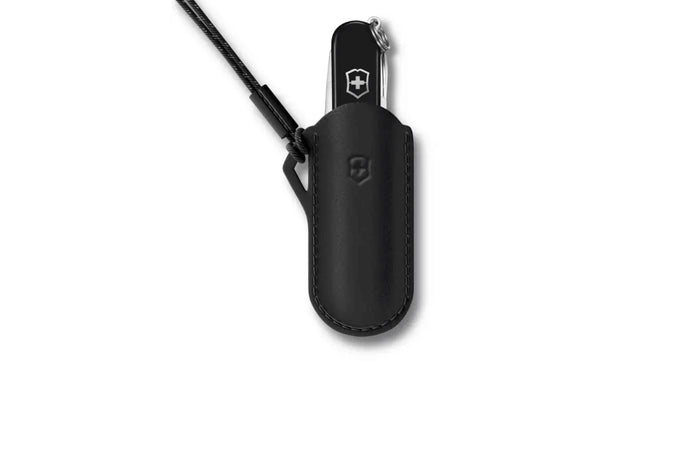 Etui cuir noir Victorinox Dark Illusion pour couteaux suisses 7cm