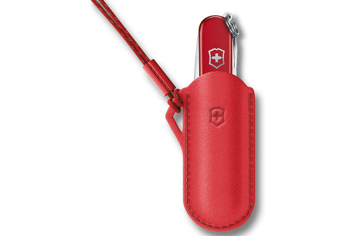 Etui cuir rouge Victorinox Style Icon pour couteaux suisses 7cm