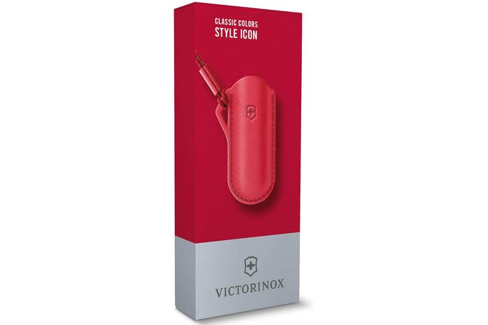 Etui cuir rouge Victorinox Style Icon pour couteaux suisses 7cm