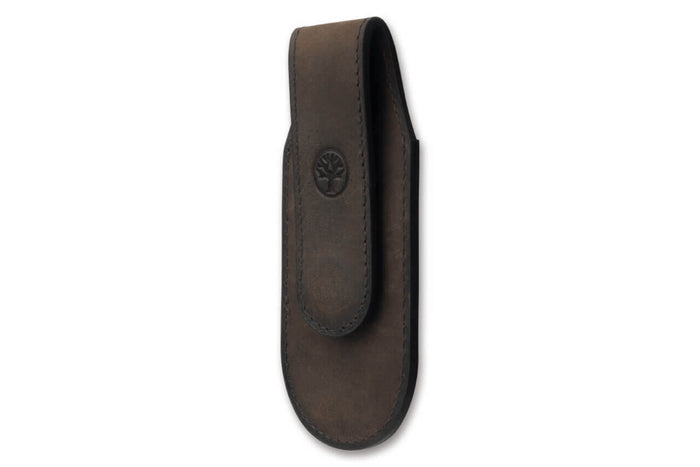 Étui magnétique large Böker 09BO292 en cuir marron 13cm