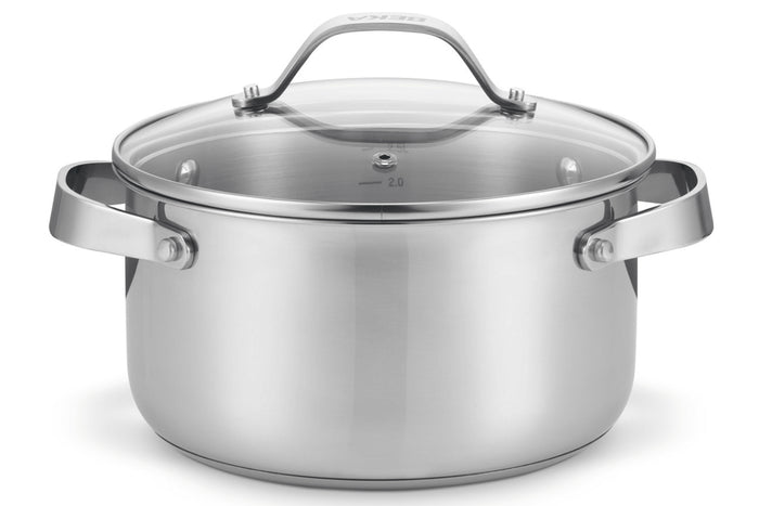 Faitout Beka Cicla en inox 24cm avec couvercle en verre