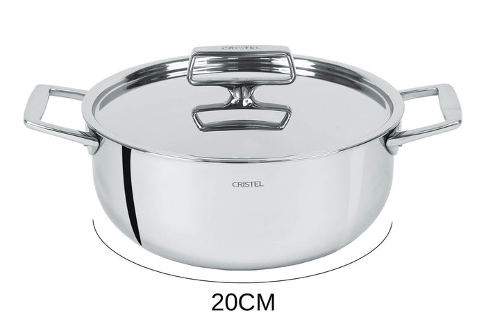 Faitout Cristel Castel'Pro en acier inoxydable 18/10 5 ply - 20cm