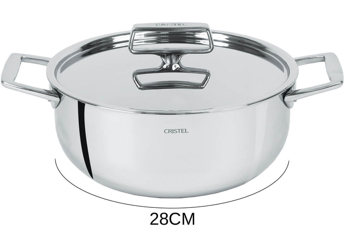 Faitout Cristel Castel'Pro en acier inoxydable 18/10 5 ply - 28cm